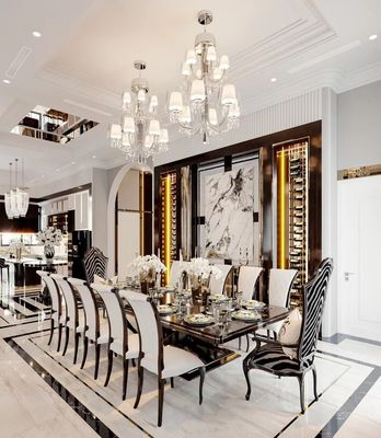 Buy Luxury Hotel Restaurant Furniture Rectangular Metal Rock Plate  Hotel Dining Table 8 10 Chairs online manufacture