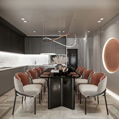 Buy Glass Hotel Restaurant Furniture Contemporary Booth Seating Black Dining Table online manufacture