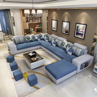 Buy Crushed Velvet Fabric Custom Sofa Bed Leather Border  Living Room online manufacture