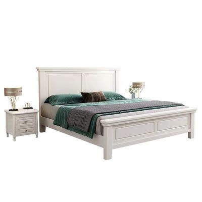 Buy White Blue Modern Hotel Bedroom Furniture Custom King Size Beds online manufacture