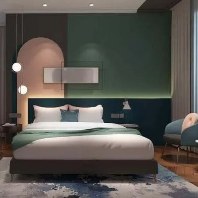Buy High-End Interior Concept Double Bed Wooden Furniture Custom Hotel Furniture online manufacture