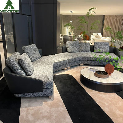 Buy Luxury Hotel Lobby Reception Modular Sofa Set High End Villa Fabric Grey Linen Sofa online manufacture