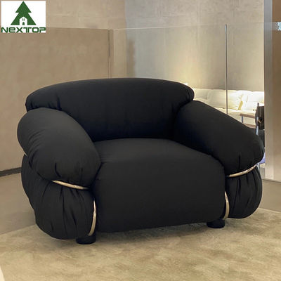 Buy OEM Hotel Bedroom Furniture Fabric Single Black Sofa Chair Puffy Exterior Villa Living Room online manufacture