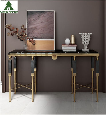 Buy Modern Luxury Hotel Furniture Gold Stainless Steel Marble Decorative Console Entryway Table online manufacture