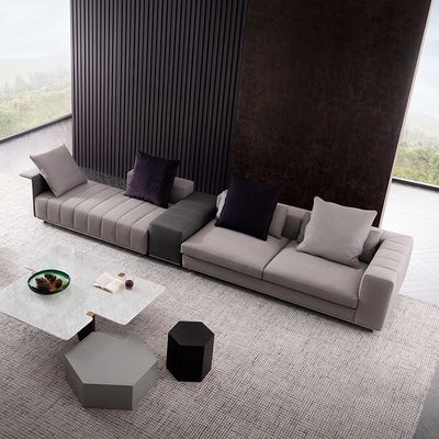 Buy OEM Hotel Lobby Furniture Modular Sofa Set Leather Fabric Straight Sofa Living Room online manufacture