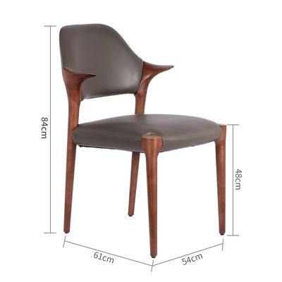 Buy Restaurant Solid Wood Dining Chair Creative Soft Backrests Cow Corner Shape Armrests online manufacture