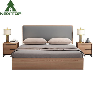 Buy Modern Hotel Bedroom Furniture Wooden Structure Double Storage Bed For Home online manufacture