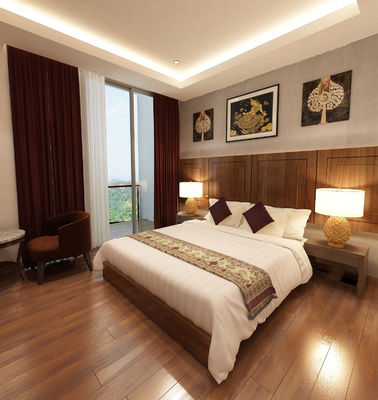 Buy OEM Hospitality Hotel Bedroom Furniture Modern Walnut Wood Finish online manufacture