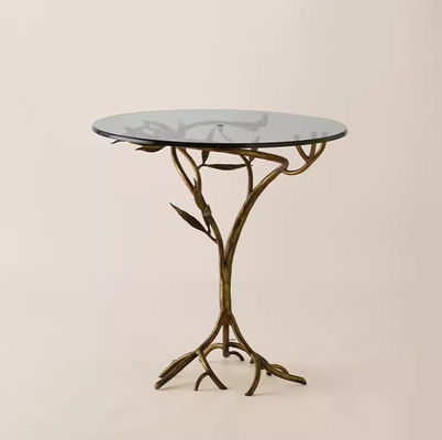 Buy Luxury Ironwork Frame Clear Tempered Class Top Hotel Coffee Table online manufacture
