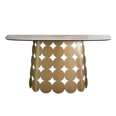 Buy Luxury Hotel High-end Stainless Steel Marble Gold Entrance Table online manufacture