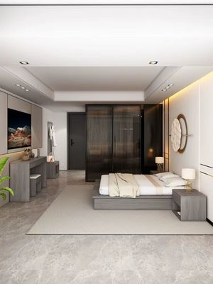 Buy Modern Star Hotel Bedroom Wooden Furniture Finish Customization Project online manufacture