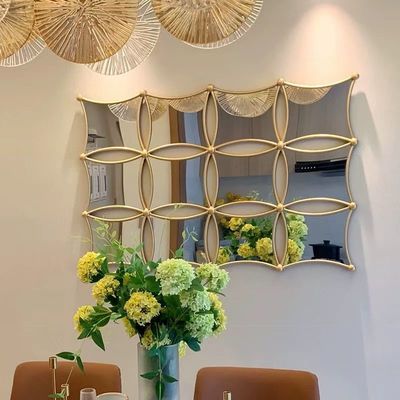 Buy 5 Star Hotel Light Luxury Style Metal Frame Wall Decorative Artistic Mirror online manufacture