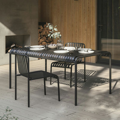 Buy 5 Star Hotel Minimalist Style Outdoor Black Dinning Table For 6 online manufacture