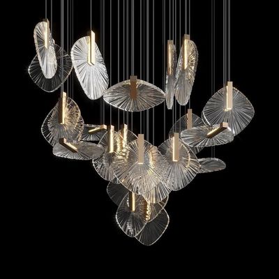 Buy Off-Standard Custom Whole House Chandelier Glass Disc Metal Art Piece Lights online manufacture