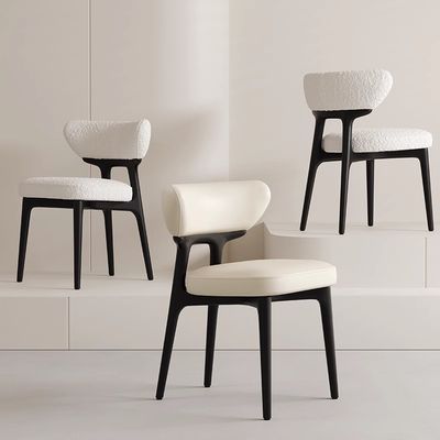 Buy Star Hotel Solid Wood White Leather Dining Room Chairs online manufacture