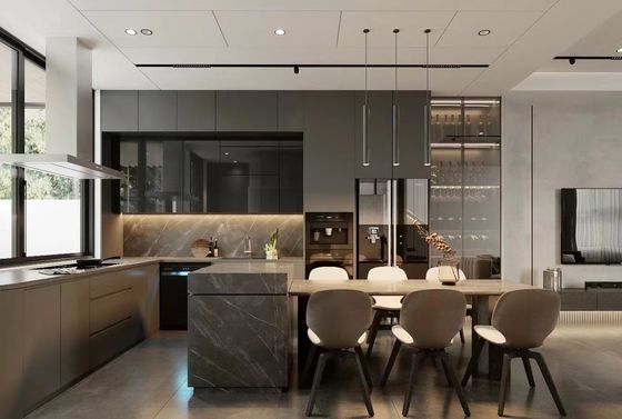 Custom Marble Dining Table Set Hotel Modern Restaurant Banquette Seating