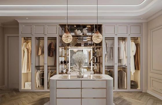 Solid Wood Hotel Room Cabinets Luxury Custom Sliding Door Wardrobe