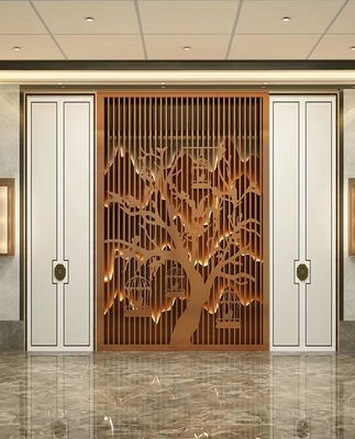 ODM OEM Stainless Steel Hotel Furniture Metal Room Partition Porch Hollowed Out