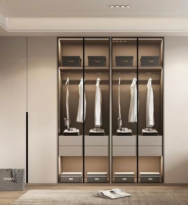 Light Hotel Room Cabinets Modern Hotel Wardrobe Rock Plate 2*0.6m