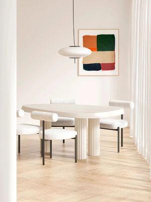 Light Color Creative Irregular Hotel Coffee Table Set 4 6 Seater