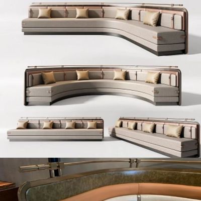 Antique Luxury U Shape Semi Circle Booth Seating Leather Hotel Restaurant Sofa Seats