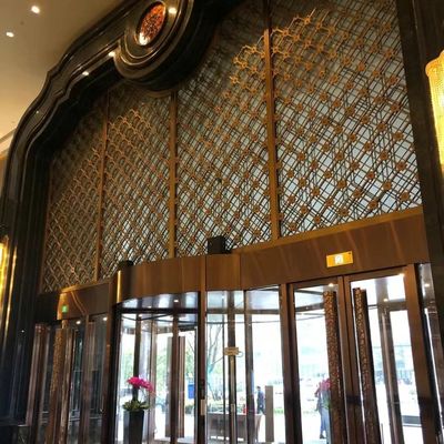 Screen Texture Stainless Steel Hotel Furniture Lobby Living Room Custom Folding Room Divider