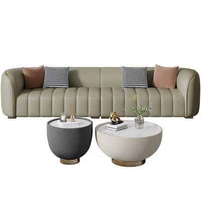 Piano Key Leather Light Green Sofa Nordic Sofa Bed Hotel Villa Living Room