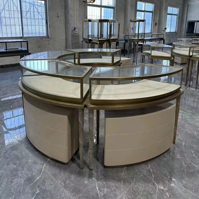 Custom Modern Jewelry Display Showcase Round Counter Top Cabinet