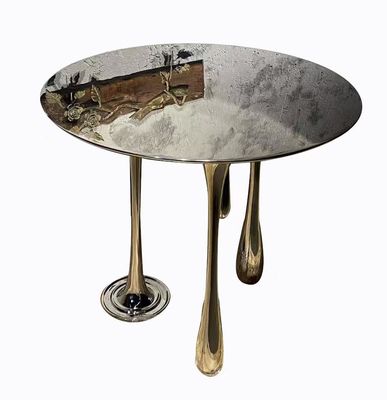 Upholstery Stainless Steel Lobby Golden Coffee Table Anti Rust