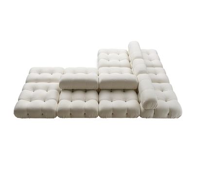 Teddy Hotel Lobby Furniture Fabric White Lamb Wool Sofa Modular Combination