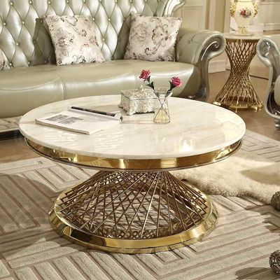 304 Stainless Steel Hotel Coffee Table Modern Luxury Round Coffee Table