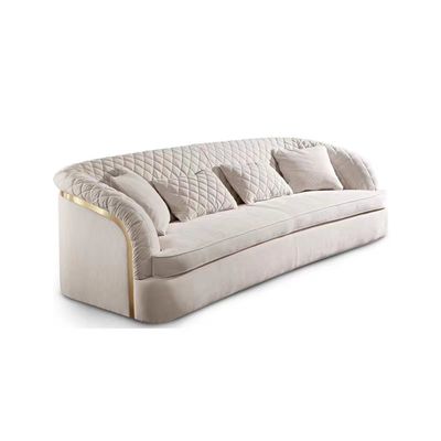 Upholstery Hotel Lobby Furniture White Velvet Couch Multiple Seating Sofa