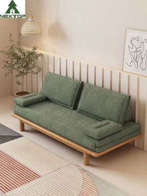 Novelty Foldable Shrinkable Custom Sofa Bed Green Linen Environmental Friendly