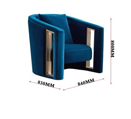 Creative Armrest Hollow Velvet Metal Single Sofa Chair Italian Style Customized