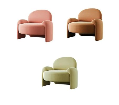 Nordic Minimalist Hotel Lobby Furniture  Home Velvet Lazy Single Lounge Chair