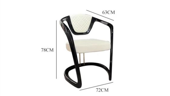 Leather Stainless Steel Modern Armrest Dining Chair Luxury Versace Design