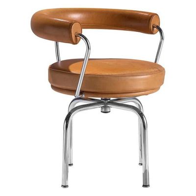 Nordic Hotel Restaurant Furniture Metal Rotatable Leather Comfortable Backrest Dining Chair