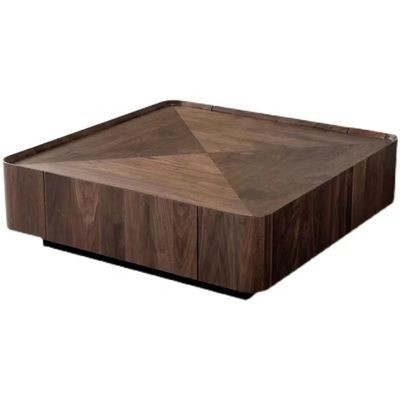 Black Walnut Coffee Table Nordic Light Luxury Square Tea Table For Lobby Office