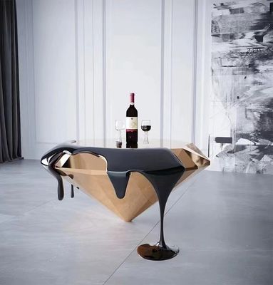 Multi Colour Fiberglass Coffee Table Unique Italian Design Diamond Lava Shape