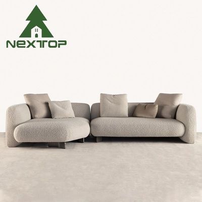 Modern Sofa Cream Style Casual Lobby Reception Sofa Set Cotton Fabric