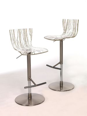Polishing Hotel Restaurant Furniture Transparent Adjustable Bar Stools