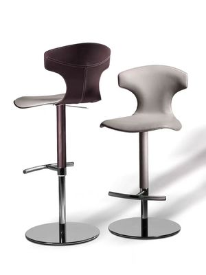Adjustable Stylish Bar Stools Modern White Minimalist SS Base For Casual Entertainment Area