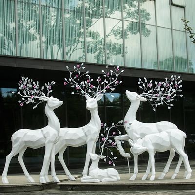 Fiberglass Sculpture Plum Blossom Deer Hotel Lobby Furniture Garden Landscaping Property