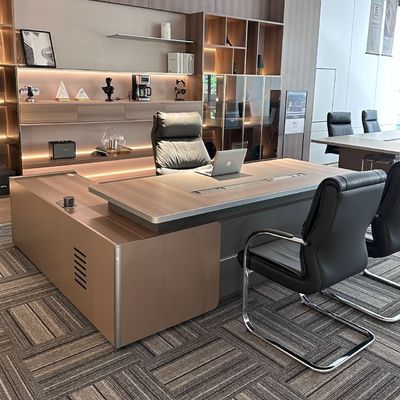North American Straight Grain Walnut Boss Desk And Chairs Complete Set