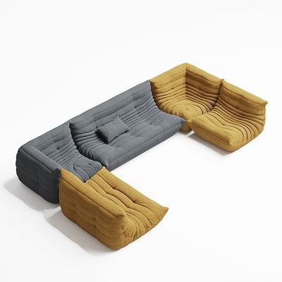 High End Hotel Lobby Lounge Fabric Relaxing Lazy Togo Unit Sofa Set