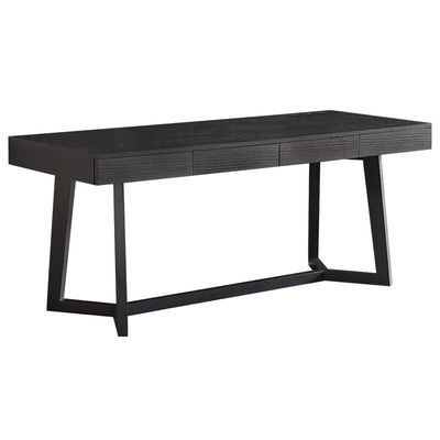 Modern Black Y Legs Solid Wood Office Desk For Star Hotel Rooms