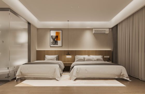 International Hotel Bedroom Furniture Wood Finish Customization Project