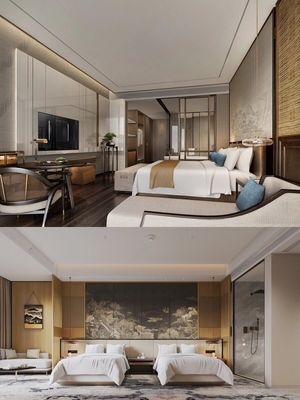 Standard Plywood Hotel Guest Room Furniture Full Supply Customization