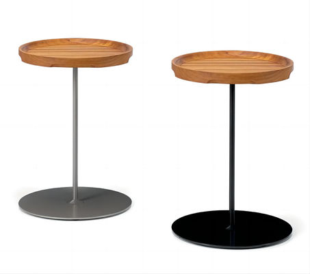 Plywood Small Side Coffee End Table Wooden Top Steel Base Tables For Lounge