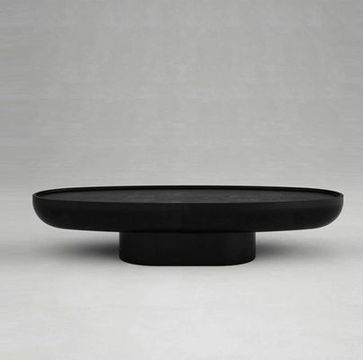 Black Fiberglass Oval Coffee Table Creative Premium Feeling Shaped High Durability